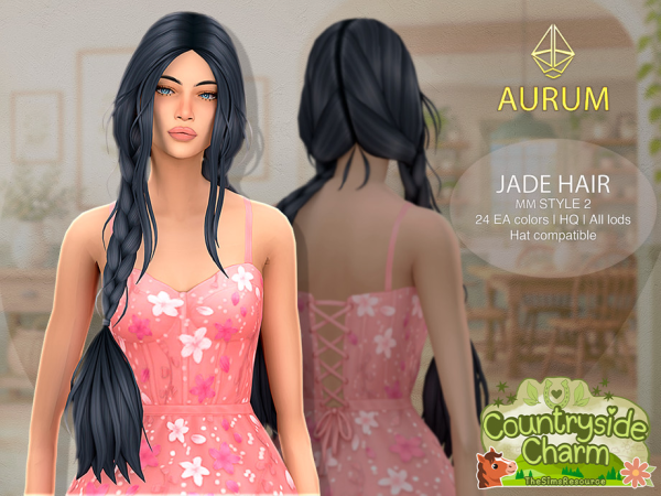 Sims 4 Aurum - Jade Hair Style 2 by Aurum