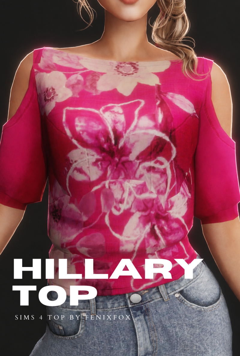Mix Hillary Top by fenixfoxsims - The Sims 4 Custom Content
