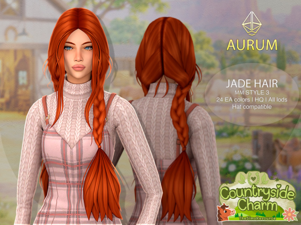 Sims 4 Aurum - Jade Hair Style 3 by Aurum