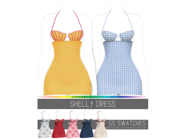 Alpha SHELLY DRESS by simpliciaty - The Sims 4 Custom Content