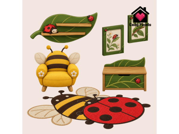 Mix Little Bug Garden by CozyPixels01 - The Sims 4 Custom Content