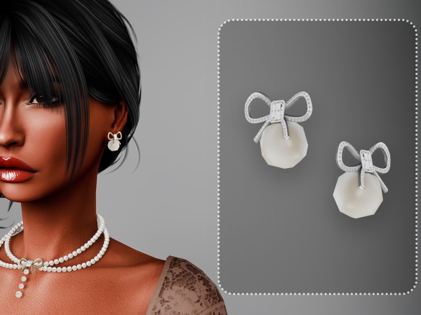 Sims 4 Amy Pearl Earrings