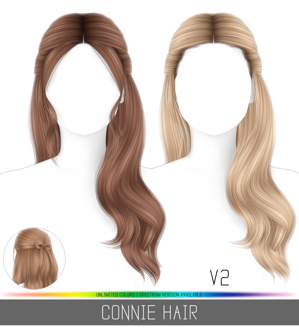 Alpha CONNIE HAIR by simsfinds - The Sims 4 Custom Content