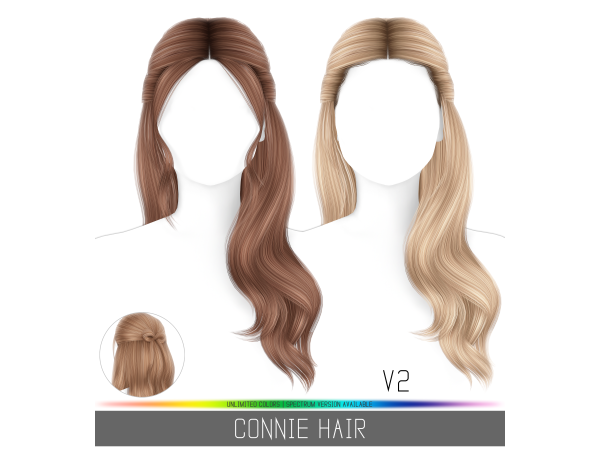 Alpha CONNIE HAIR by simpliciaty - The Sims 4 Custom Content