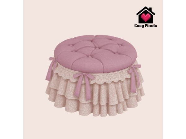 Mix Laced Ottoman by CozyPixels01 - The Sims 4 Custom Content