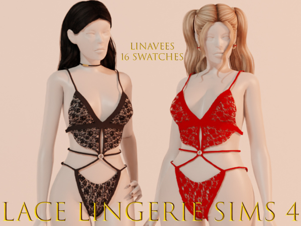 Sims 4 LACE LINGERIE 2 by LINAVEES_SIMS4