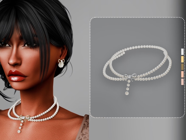 Sims 4 Amy Pearl Necklace