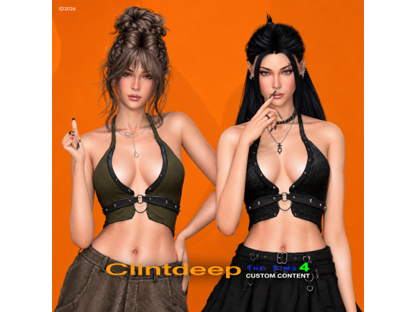 Alpha Clintdeep Allorya Halter Top - The Sims 4 Custom Content