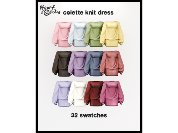 Mix heartquake colette knit dress - The Sims 4 Custom Content