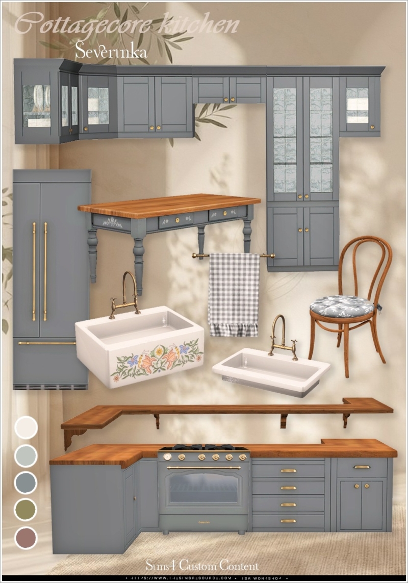 Alpha Cottagecore kitchen by thesimsresource - The Sims 4 Custom Content