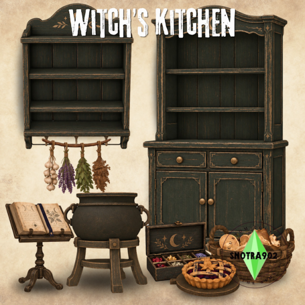 Mix Witch's Kitchen by simsfinds - The Sims 4 Custom Content