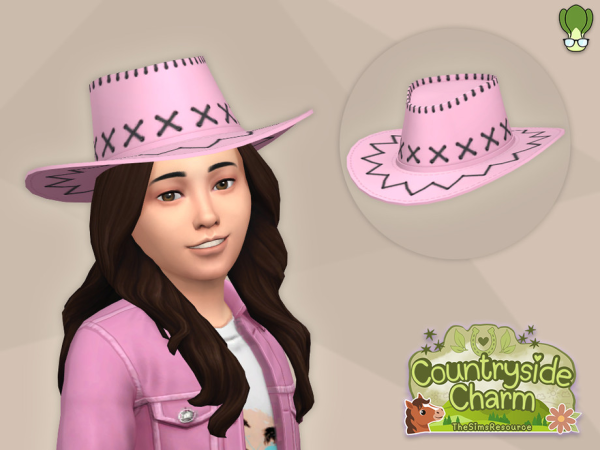 Sims 4 Countryside Charm - Children Suede Cowboy Hat