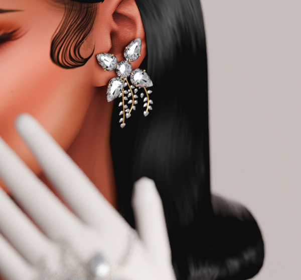 Alpha MablyStore Earring Leaf by simsfinds - The Sims 4 Custom Content