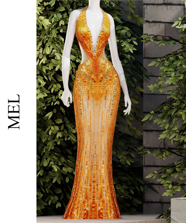 Alpha MEL GOWN by simsfinds - The Sims 4 Custom Content