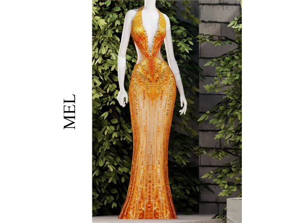 Alpha MEL GOWN by chromaticcouture - The Sims 4 Custom Content