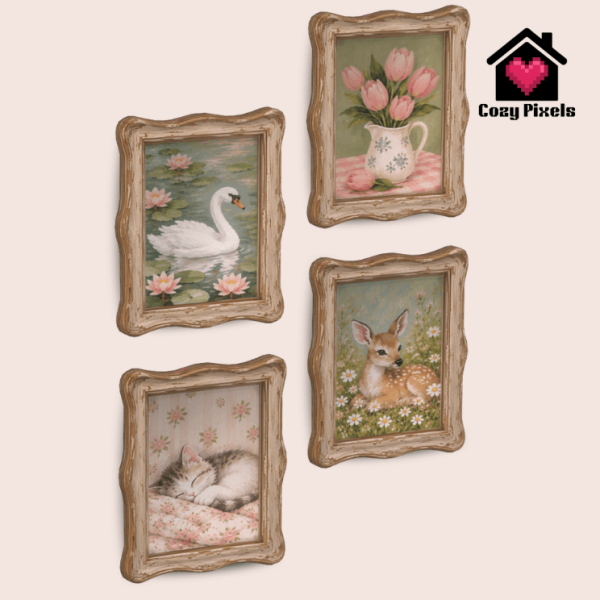 Mix Vintage Cute Frame by simsfinds - The Sims 4 Custom Content