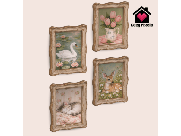 Mix Vintage Cute Frame by CozyPixels01 - The Sims 4 Custom Content
