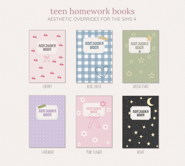 Maxis Match default teen homework override by simsfinds - The Sims 4 Custom Content