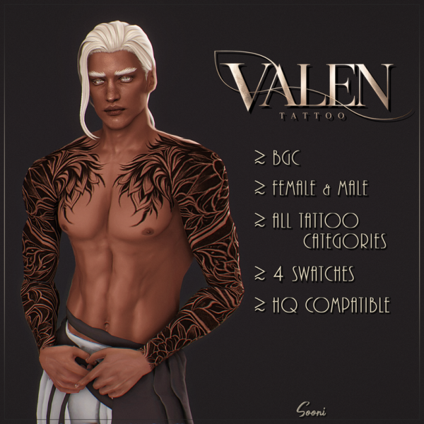 Mix Valen Tattoo by simsfinds - The Sims 4 Custom Content