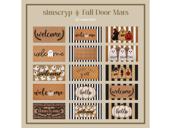 Alpha Simscryp Fall Door Mats - The Sims 4 Custom Content