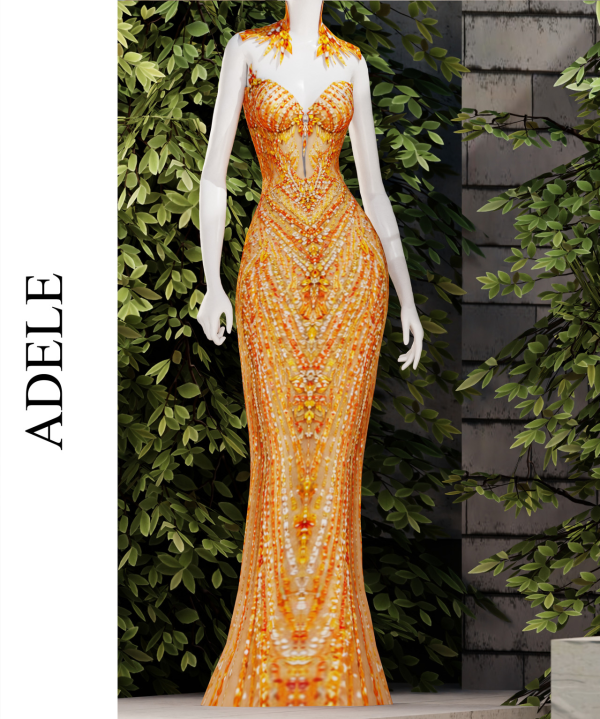 Alpha ADELEPRELIMINAR GOWN by simsfinds - The Sims 4 Custom Content