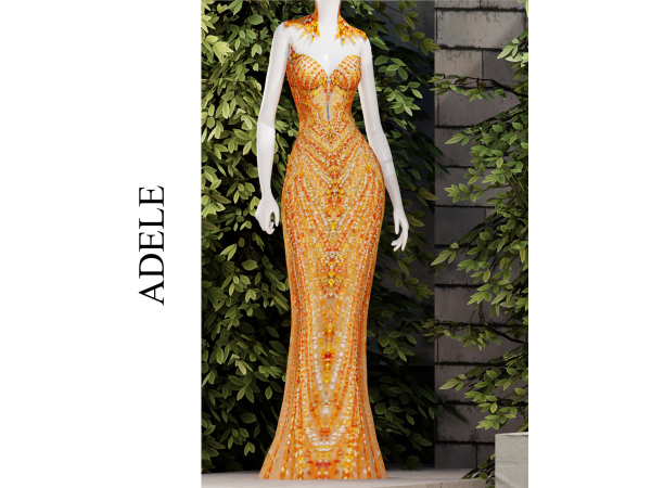 Alpha ADELEPRELIMINAR GOWN by chromaticcouture - The Sims 4 Custom Content