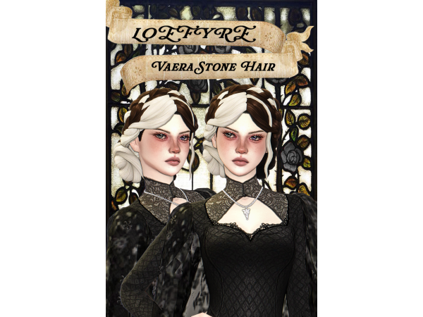 Sims 4 Vaera Stone Hair  by loefyre