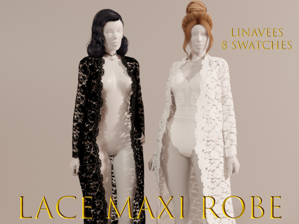Sims 4 MAXI LACE TRANSPARENT ROBE by LINAVEES_SIMS4