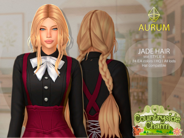 Sims 4 Aurum - Jade Hair Style 4