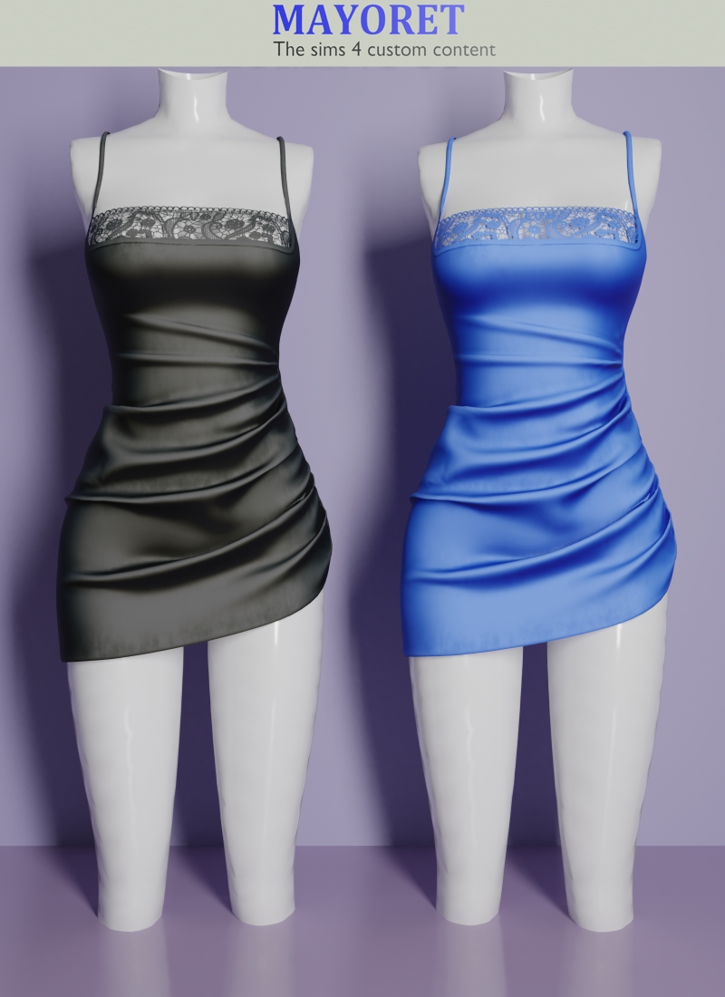 Alpha LS Veira Mini dress by mayoret - The Sims 4 Custom Content
