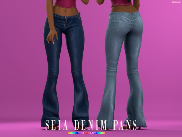 Sims 4 Seia Denim Pants no belt - Enrique x Bluerose