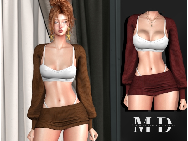 Sims 4 ❤️Ruby Set - Cardigan & Skirt ❤️
