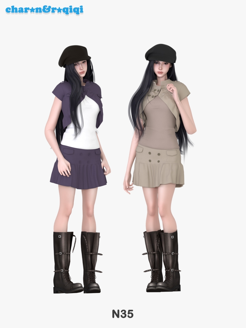 Mix [charonroqiqi]N35_top by roqiqi - The Sims 4 Custom Content