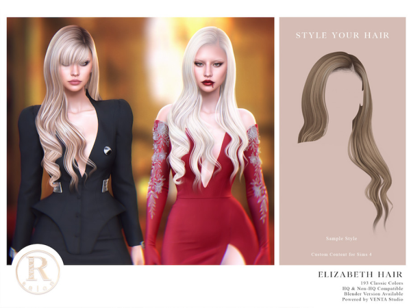 Sims 4 RAMA - Elizabeth Hair by VentaStudio