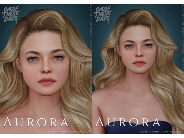 Sims 4 Aurora - SKIN/SKINOVERLAY + facemask, blush, lipstick & tray files