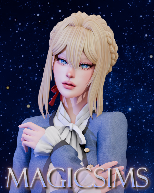 Maxis Match Violet Evergarden hair Magic_sims by simsfinds - The Sims 4 Custom Content