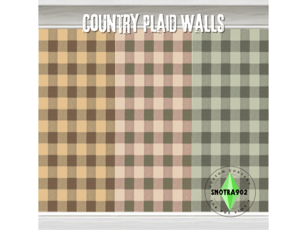Sims 4 Country Plaid Walls By Snotra902