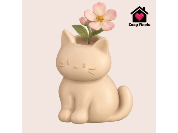 Sims 4 Cat & Flower By CozyPixels01
