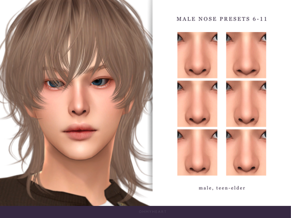 Mix male nose presets 6 11 - The Sims 4 Custom Content