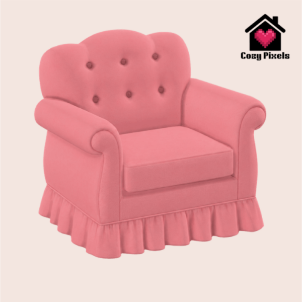 Maxis Match Darling Ruffle Armchair by simsfinds - The Sims 4 Custom Content
