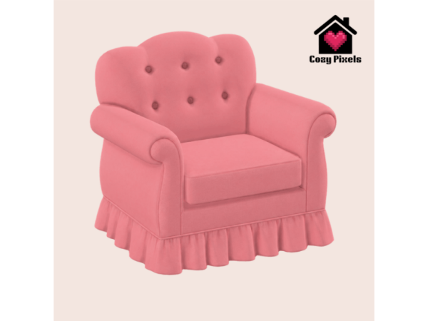 Sims 4 Darling Ruffle Armchair By CozyPixels01