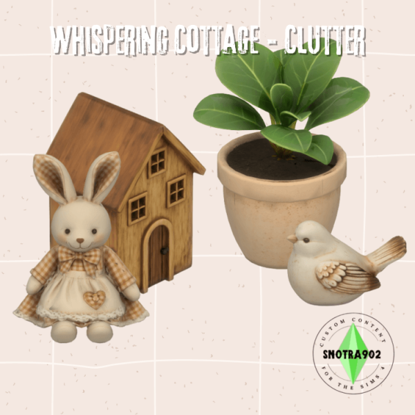 Maxis Match Whispering Cottage Clutter by simsfinds - The Sims 4 Custom Content