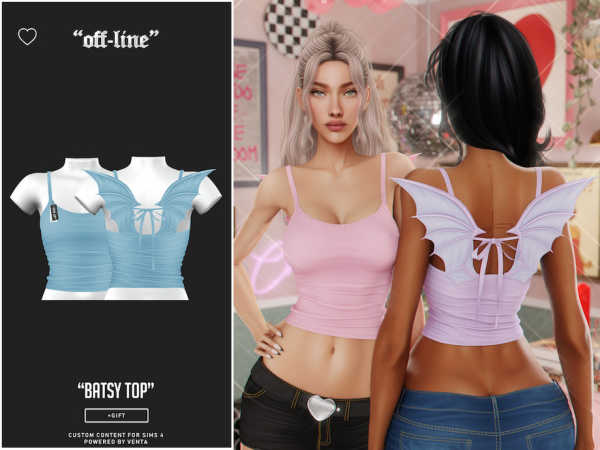 Sims 4 Off-Line - Batsy Top by VentaStudio