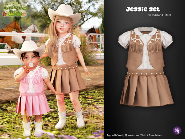 Alpha Countryside Charm Jessie Set for toddler and infant by WisteriaSims - The Sims 4 Custom Content