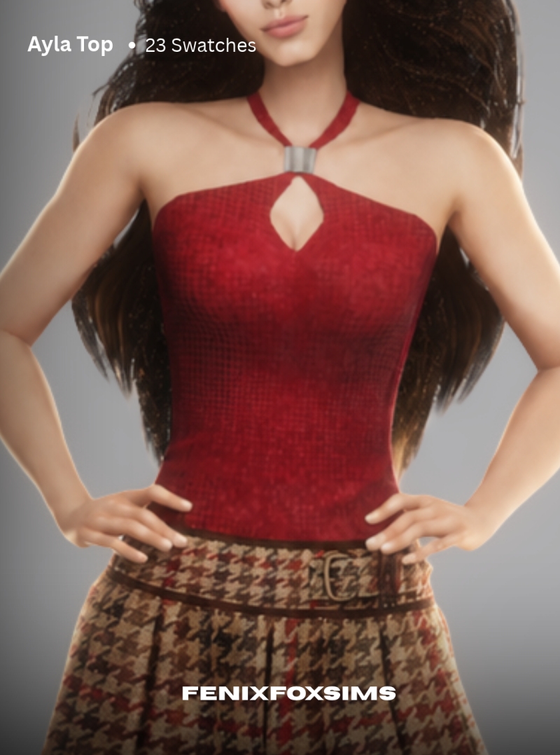Mix Ayla Top by fenixfoxsims - The Sims 4 Custom Content