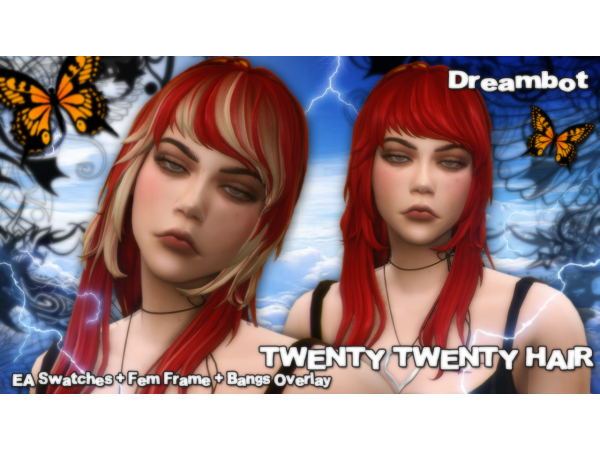 Sims 4 TWENTY TWENTY HAIR by clownne