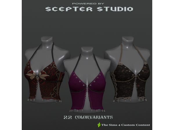 Alpha Drusilla Halter Top by Scepter - The Sims 4 Custom Content