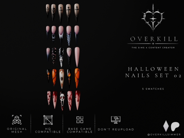 Sims 4 Halloween nails set 02