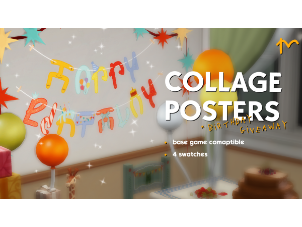 Sims 4 B-DAY GIVEAWAY & collage posters by mariliuiw_ts4