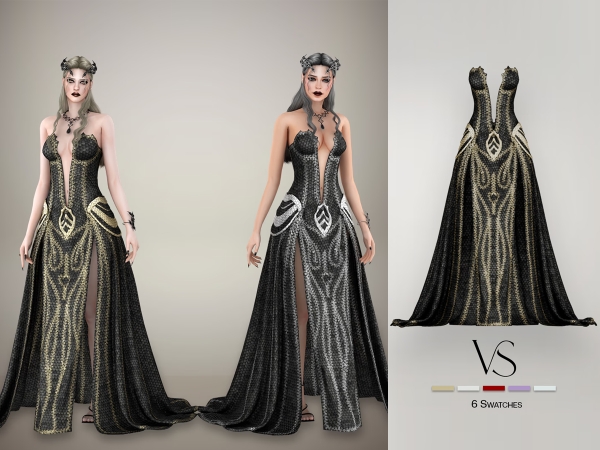 Sims 4 Nightgilded Gown